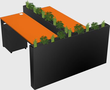Rectangular shared desk