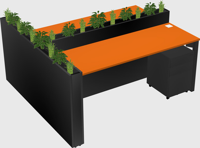 Rectangular shared desk