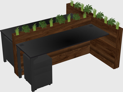 Rectangular shared desk