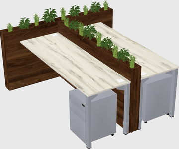 Rectangular shared desk