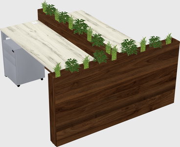 Rectangular shared desk