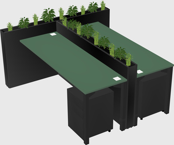 Rectangular shared desk