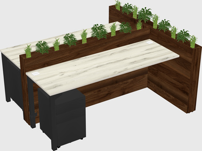 Rectangular shared desk