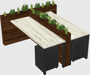 Rectangular shared desk