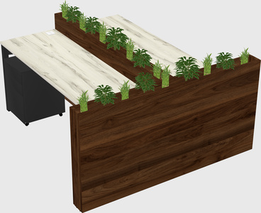 Rectangular shared desk
