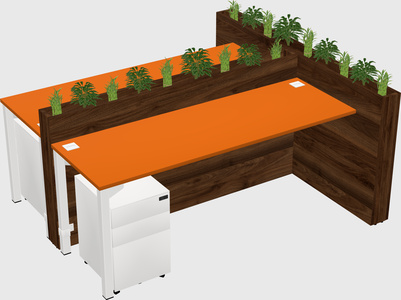 Rectangular shared desk