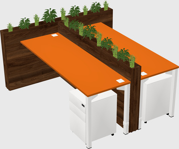 Rectangular shared desk