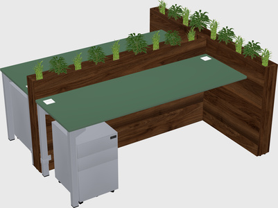 Rectangular shared desk