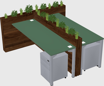 Rectangular shared desk