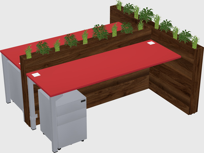 Rectangular shared desk