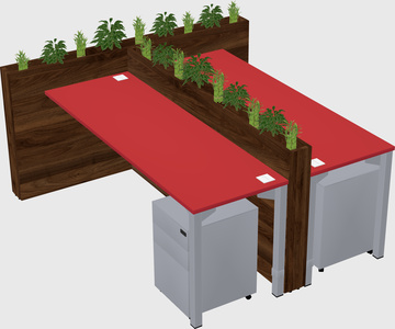 Rectangular shared desk