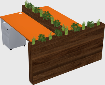 Rectangular shared desk