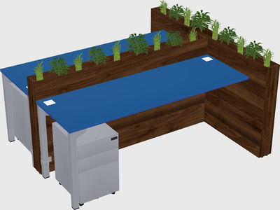 Rectangular shared desk