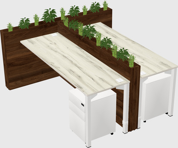 Rectangular shared desk