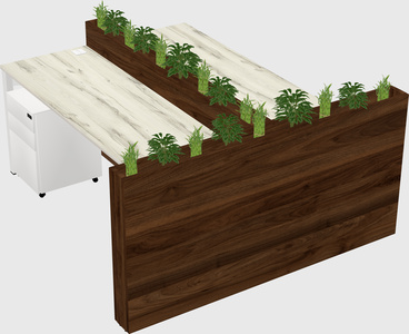 Rectangular shared desk