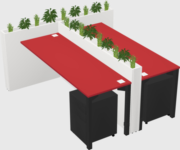 Rectangular shared desk