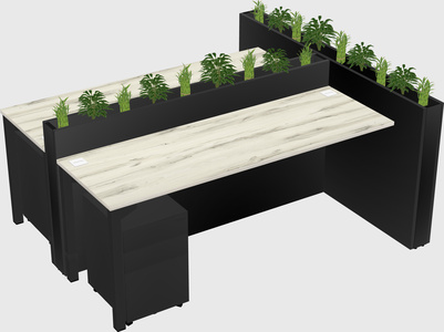 Rectangular shared desk