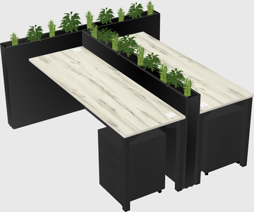 Rectangular shared desk