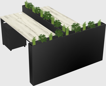 Rectangular shared desk