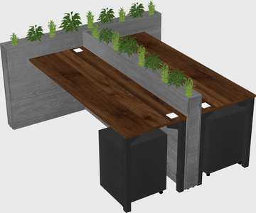 Rectangular shared desk