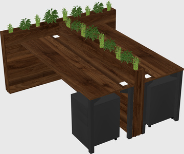 Rectangular shared desk