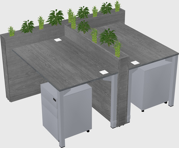 Rectangular shared desk