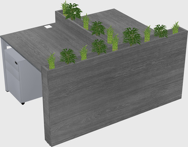 Rectangular shared desk