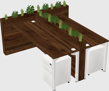 Rectangular shared desk