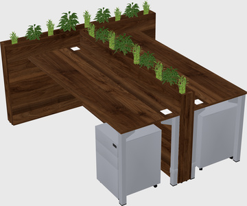 Rectangular shared desk