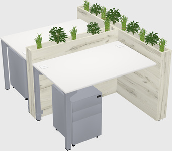Rectangular shared desk