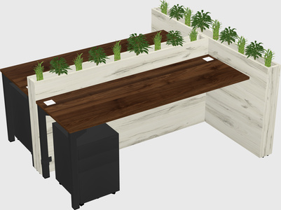 Rectangular shared desk