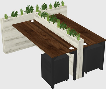 Rectangular shared desk