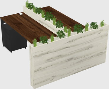 Rectangular shared desk
