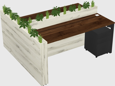 Rectangular shared desk