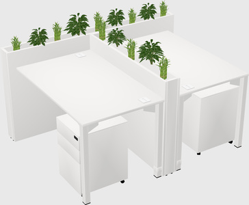 Rectangular shared desk