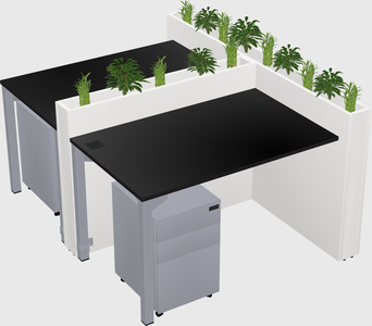 Rectangular shared desk