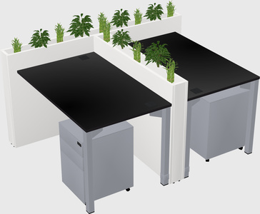 Rectangular shared desk
