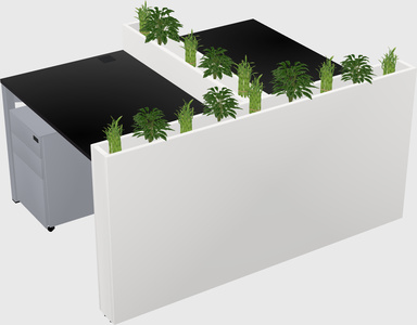 Rectangular shared desk