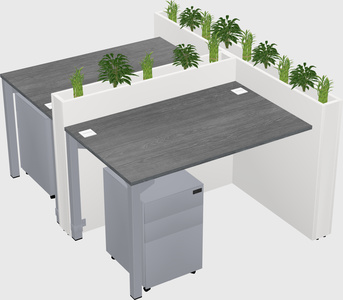 Rectangular shared desk