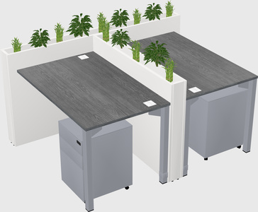 Rectangular shared desk