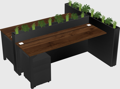 Rectangular shared desk
