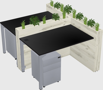 Rectangular shared desk