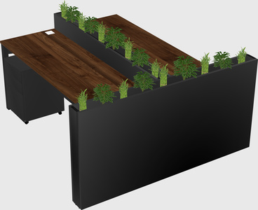 Rectangular shared desk
