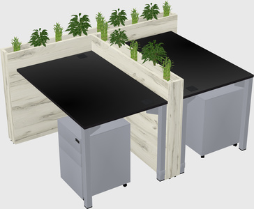 Rectangular shared desk