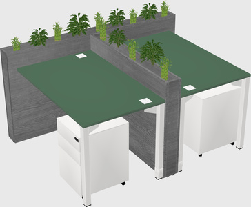 Rectangular shared desk