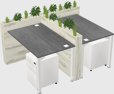 Rectangular shared desk
