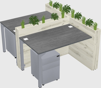 Rectangular shared desk