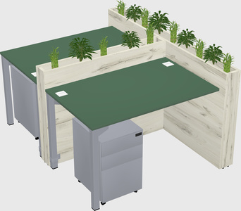 Rectangular shared desk