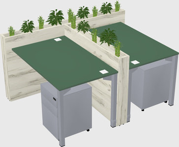Rectangular shared desk