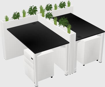 Rectangular shared desk